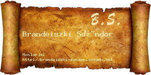 Brandeiszki Sándor névjegykártya